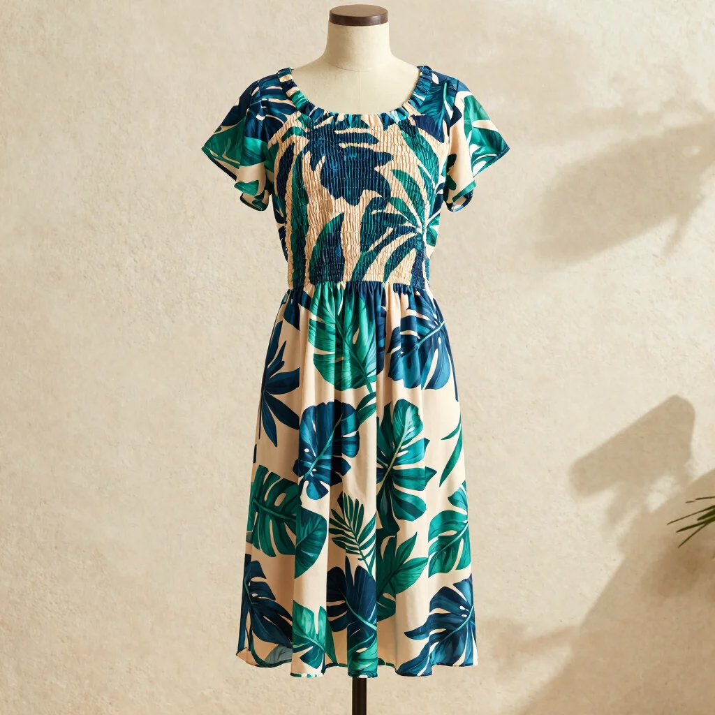 Lagoon Gathered Dress